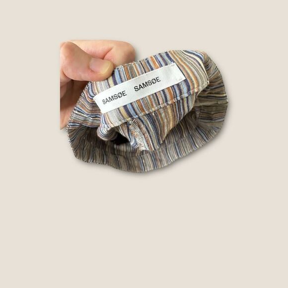 Samsoe Samsoe Multicolored Striped Wide Leg Elina Trousers Pants Size Medium - Picture 5 of 7